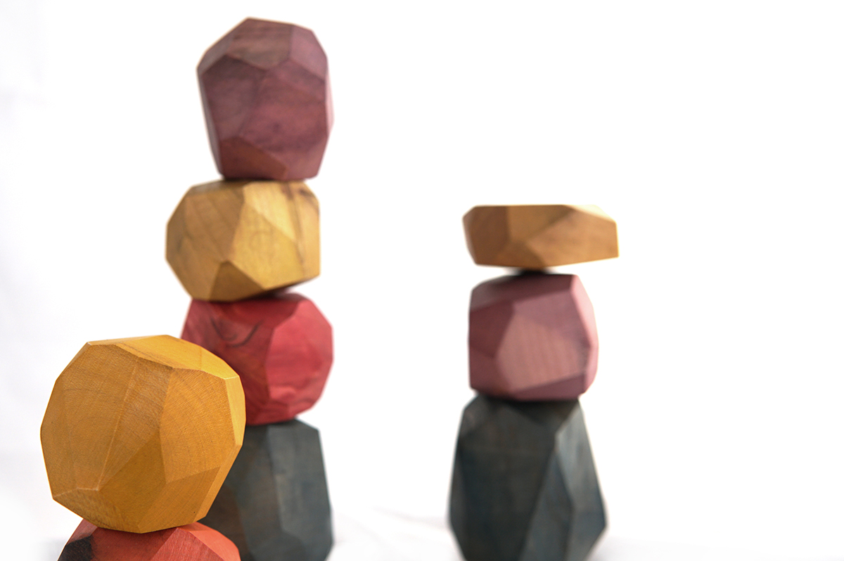 Zen Sen: Hand-Painted Wooden Balancing Stones